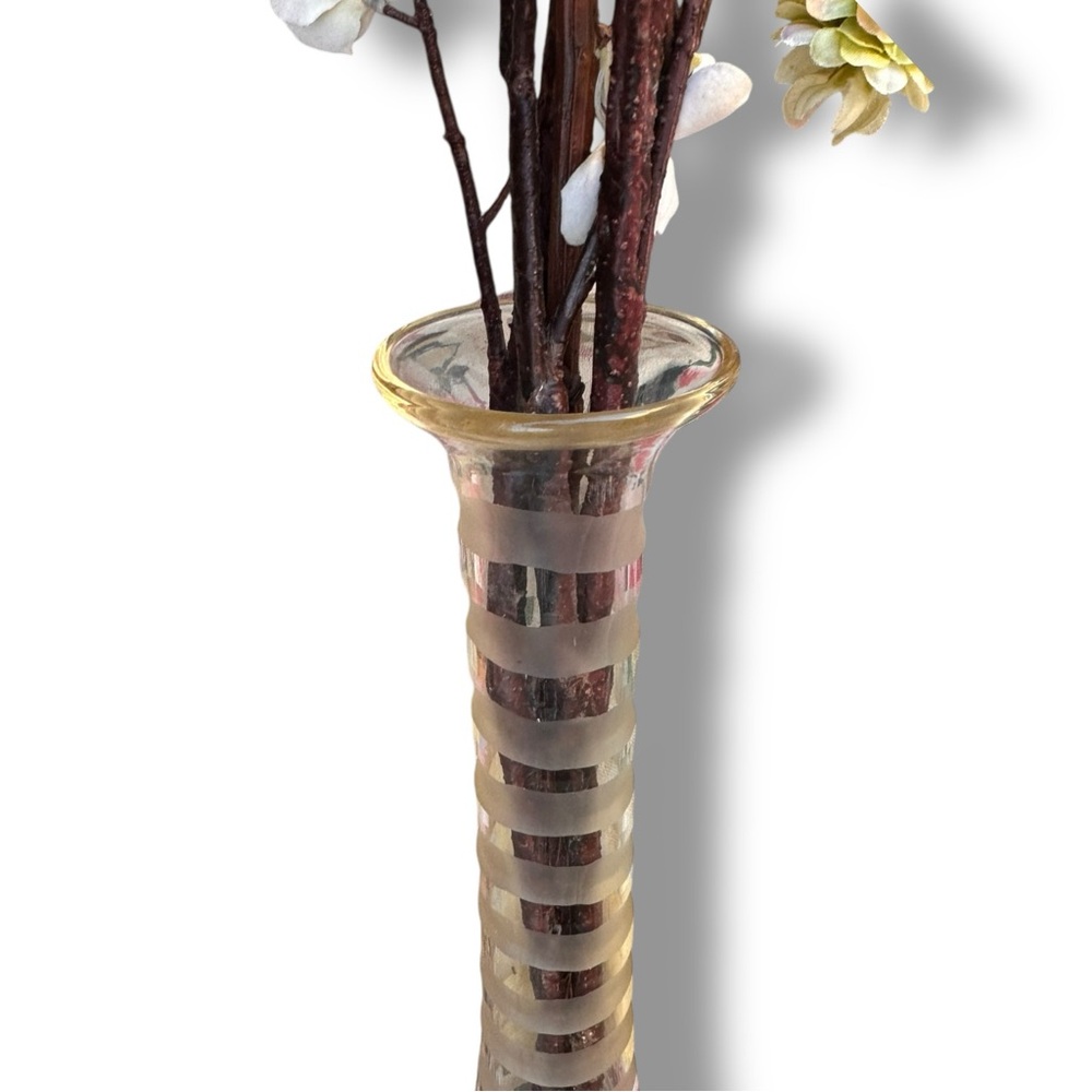 Vintage Tall Murano Style Glass Floor Vase Grandmillennial Designer Decor 21.25” - Picture 6 of 6